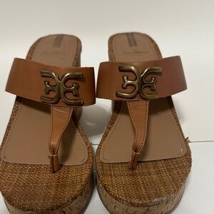 Sam Edelman Tan Wedges with Gold Detail